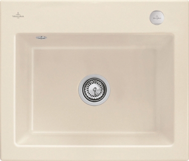 plautuvė VILLEROY&BOCH Subway 60S montuojama iš viršaus, skylės maišytuvui, ivory spalvos 